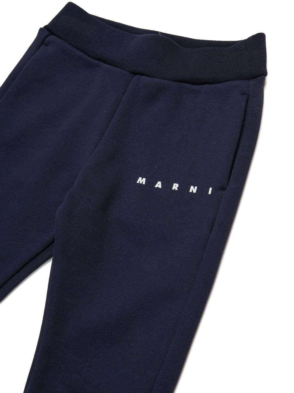 Pantaloni da tuta con stampa con logo M01534M00V0 0M857 MARNI KIDS