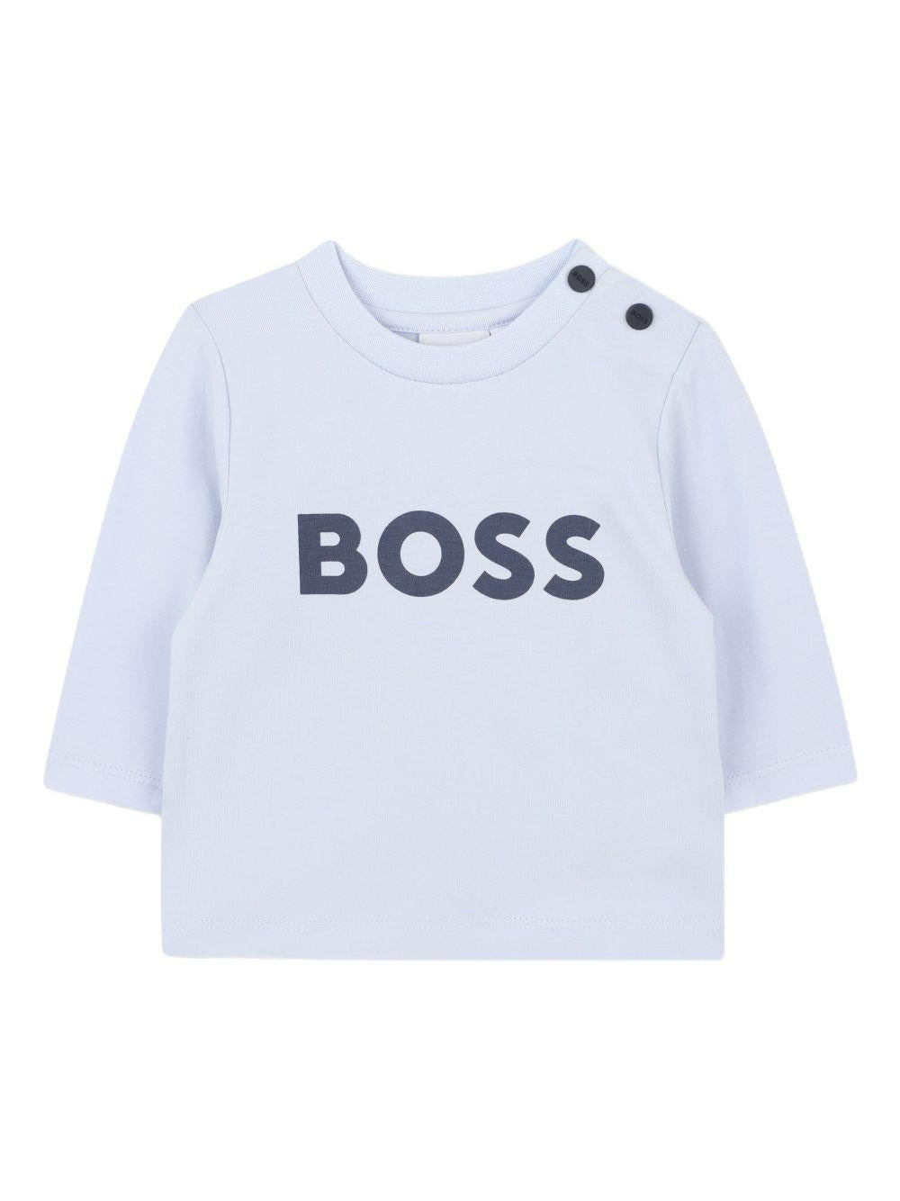Salopette a Coste con Dettagli a Contrasto J52540 849 BOSS KIDS
