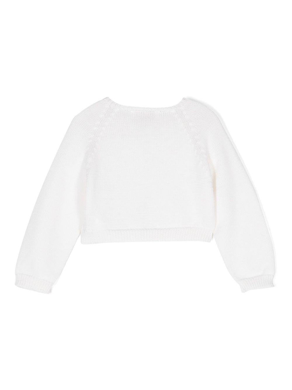 Cardigan bianco neonata lana 73D8004097 0001 MONNALISA KIDS
