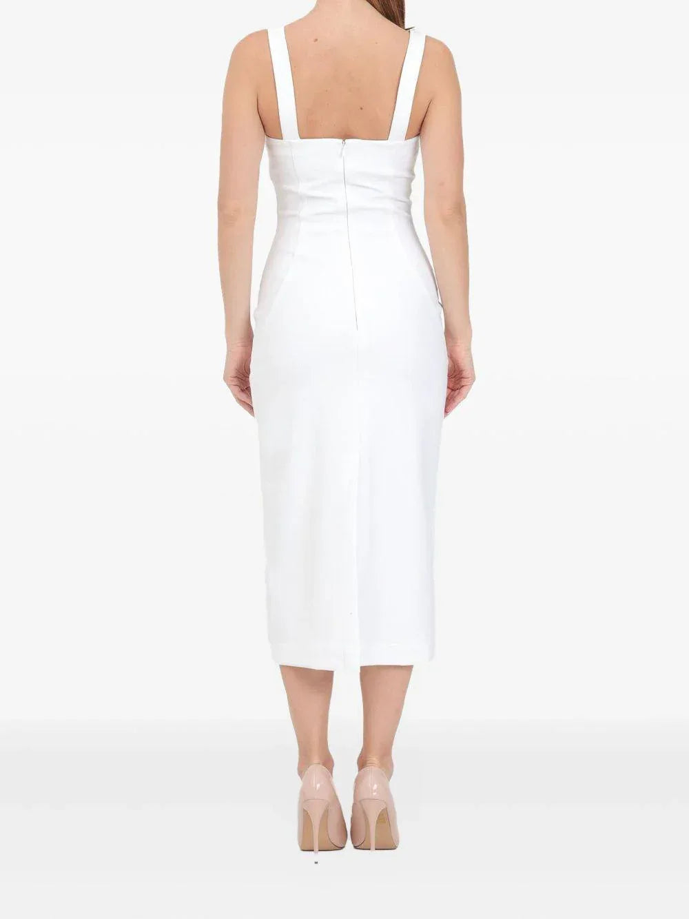 Abito bianco scollo con fibbie baroque - Preludio Moda