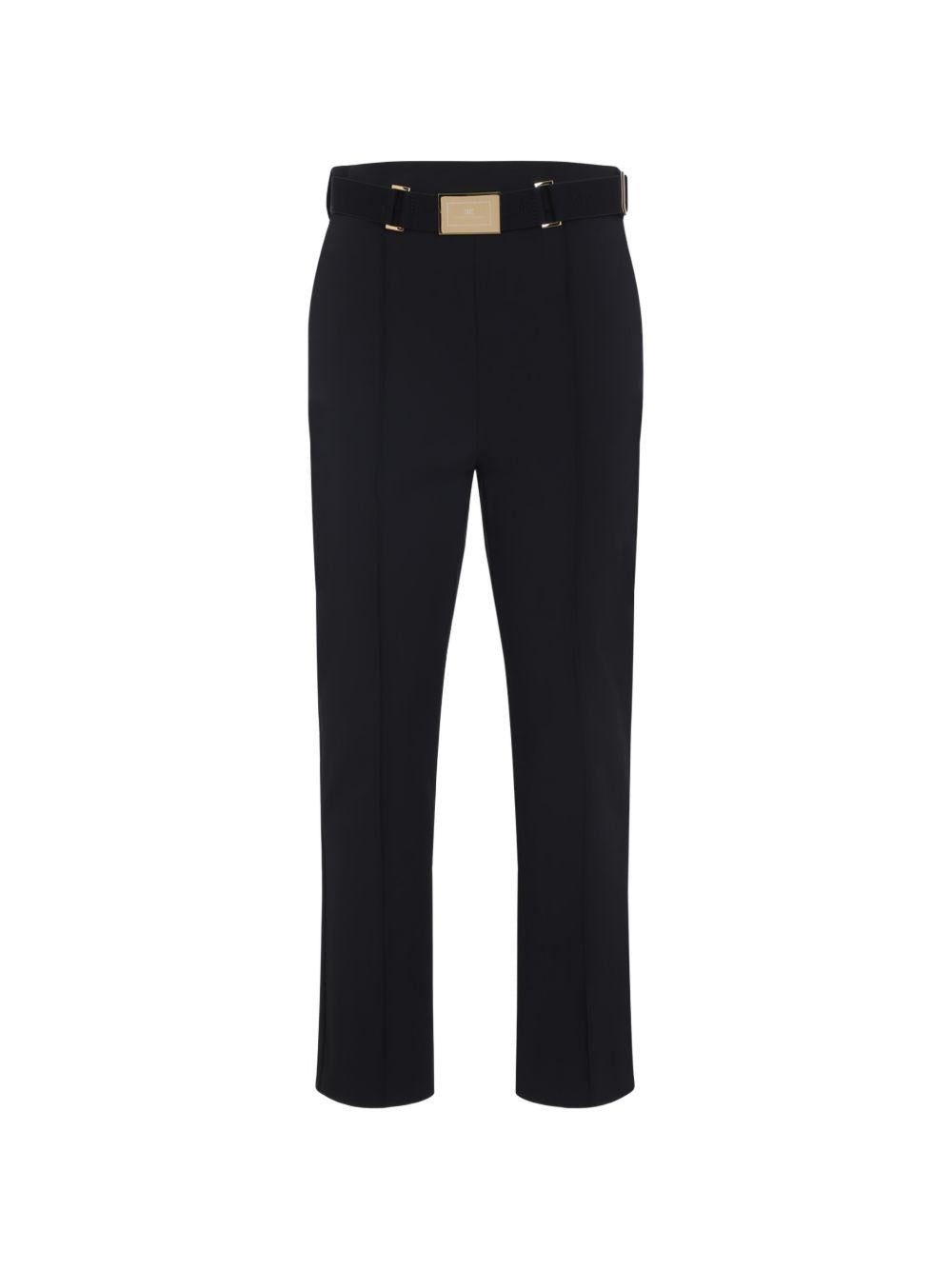 Pantaloni in poliammide a gamba dritta con cintura PA13261E2 110 ELISABETTA FRANCHI
