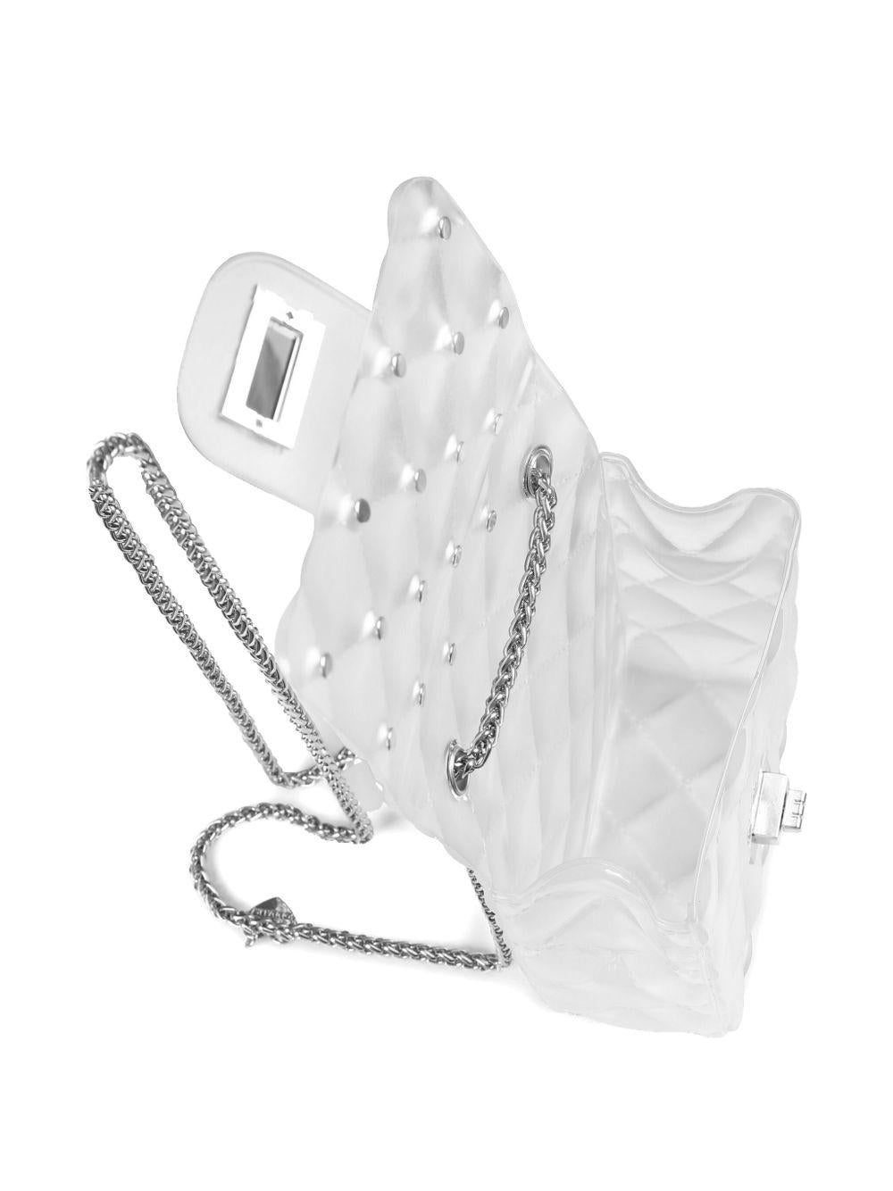 Borsa bianca a tracolla con strass