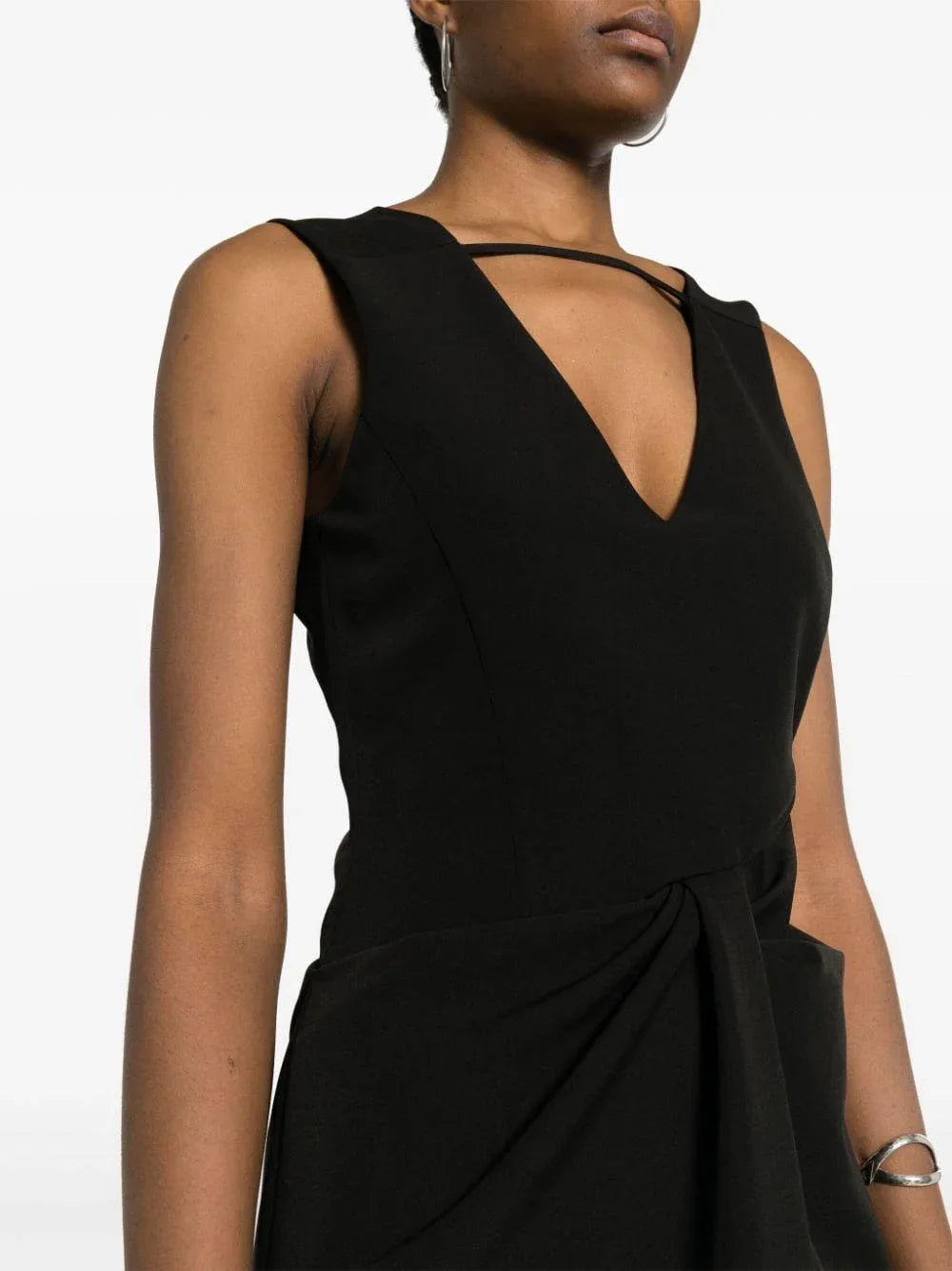 Abito nero con arricciatura - Preludio Moda