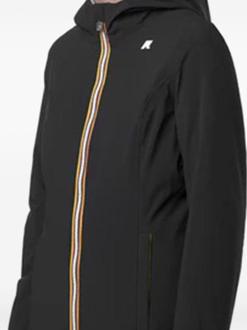 Cappotto nero con cappuccio e zip a doppio cursore K6128UW BC9 K-WAY