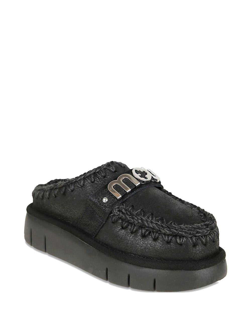 Mules con logo MUFW531001B CBKG MOU