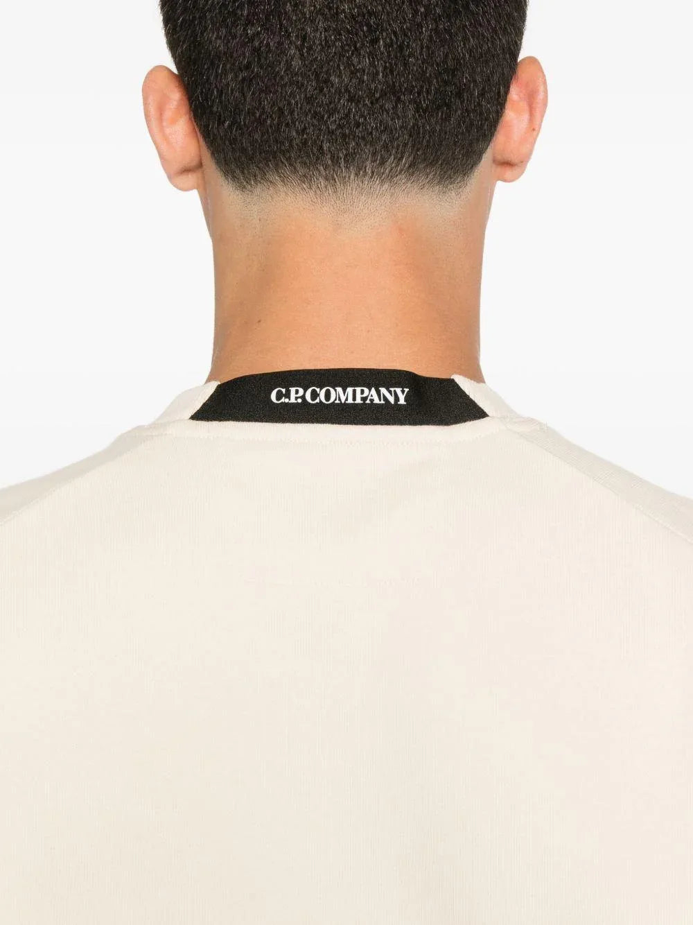 Felpa Beige Girocollo in Cotone con Dettaglio Lens - Preludio Moda