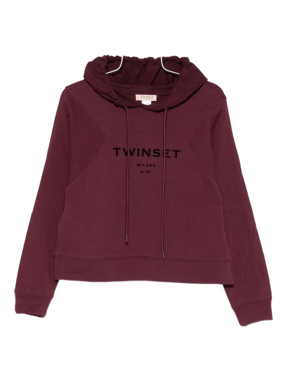 Tuta sportiva rosso scuro con dettaglio logo e coulisse 252TP2681 05609 TWINSET