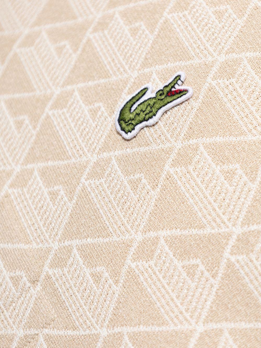 Polo con stampa geometrica beige DH1417 8GI LACOSTE