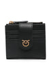 Portafoglio nero in pelle con fibbia Love Birds