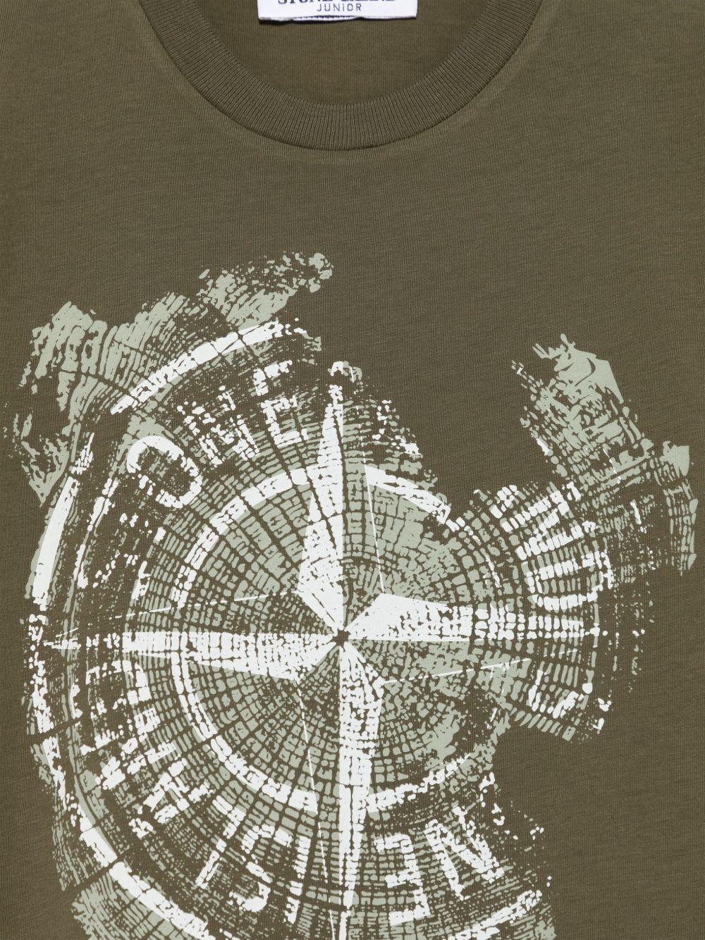 T-shirt verde militare big logo Compass - Preludio Moda