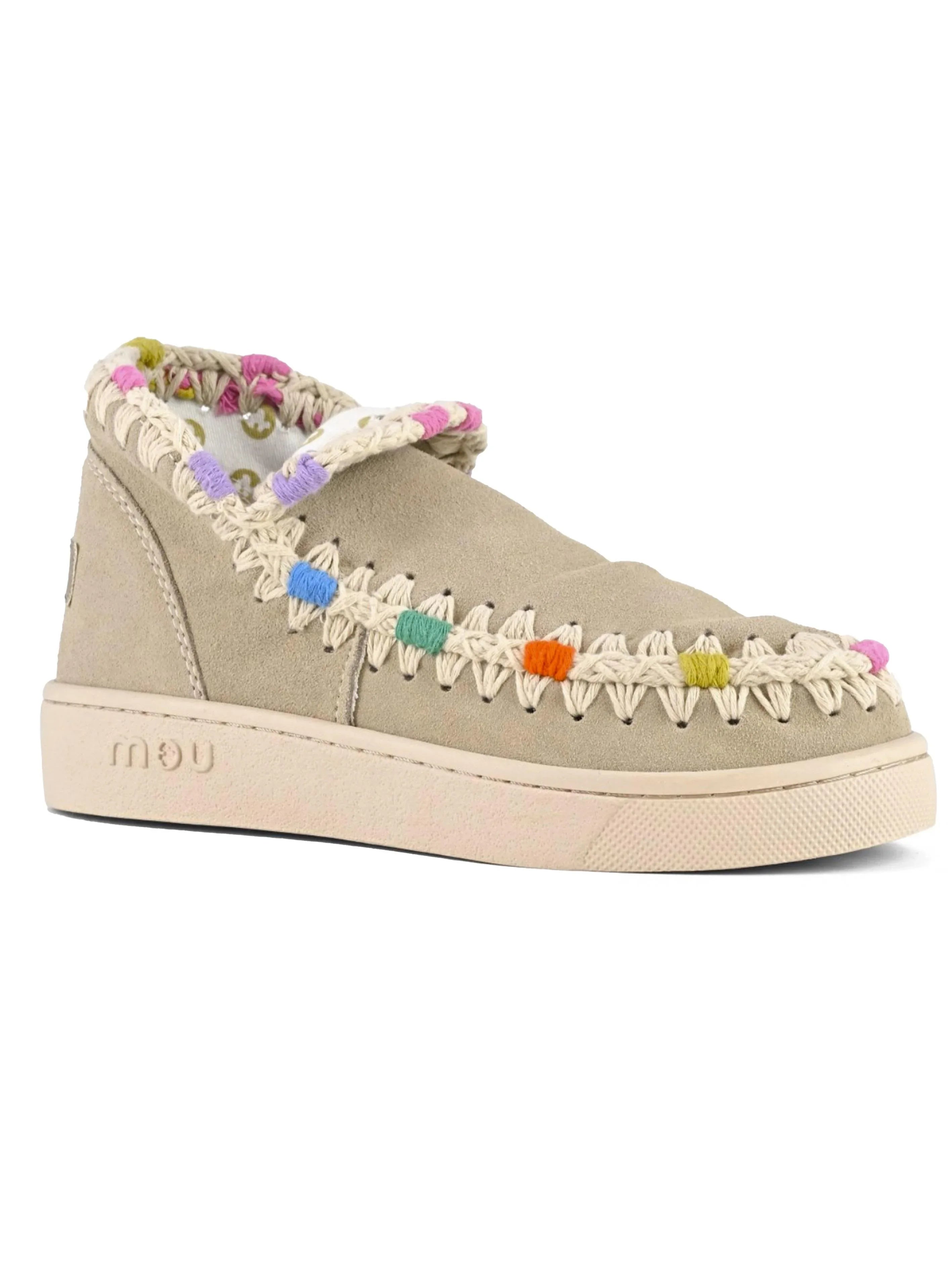 Summer eskimo sneaker overstitching beige - Preludio Moda