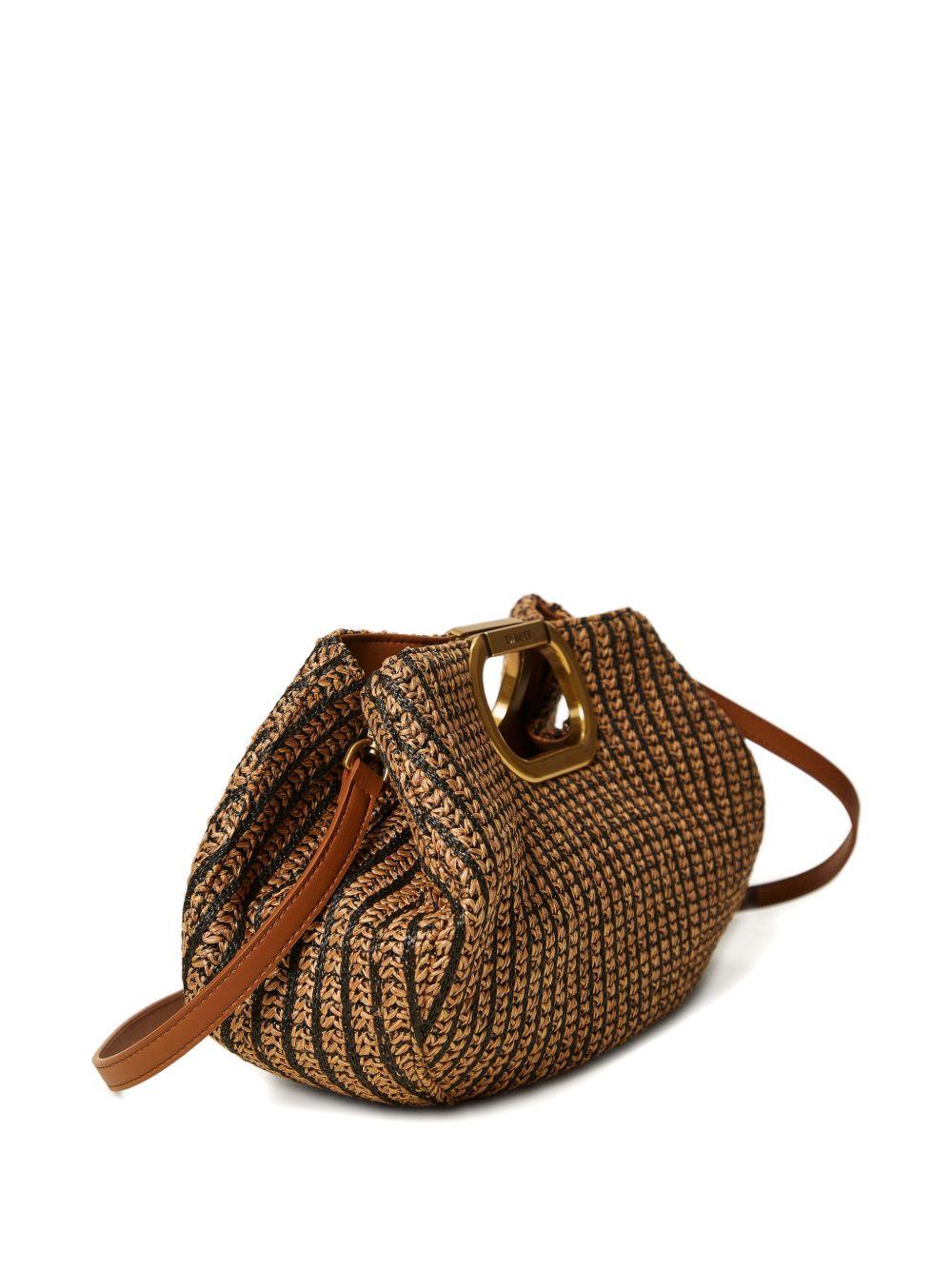 Borsa a mano in rafia con manico dorato 261TB7500 06228 TWINSET
