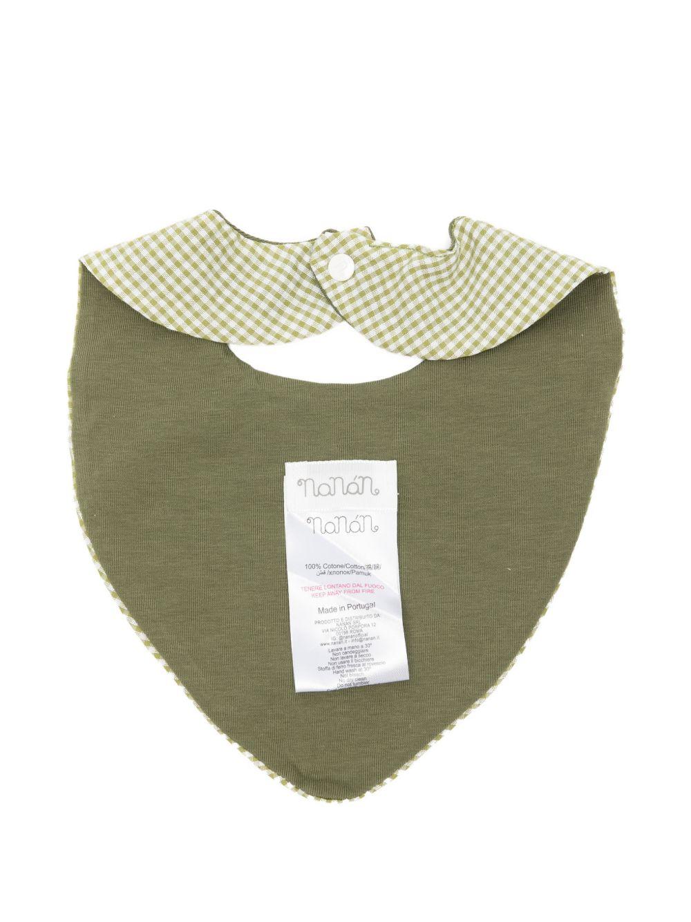 Bavaglino in cotone a quadretti vichy E26162 VERDE NANAN KIDS