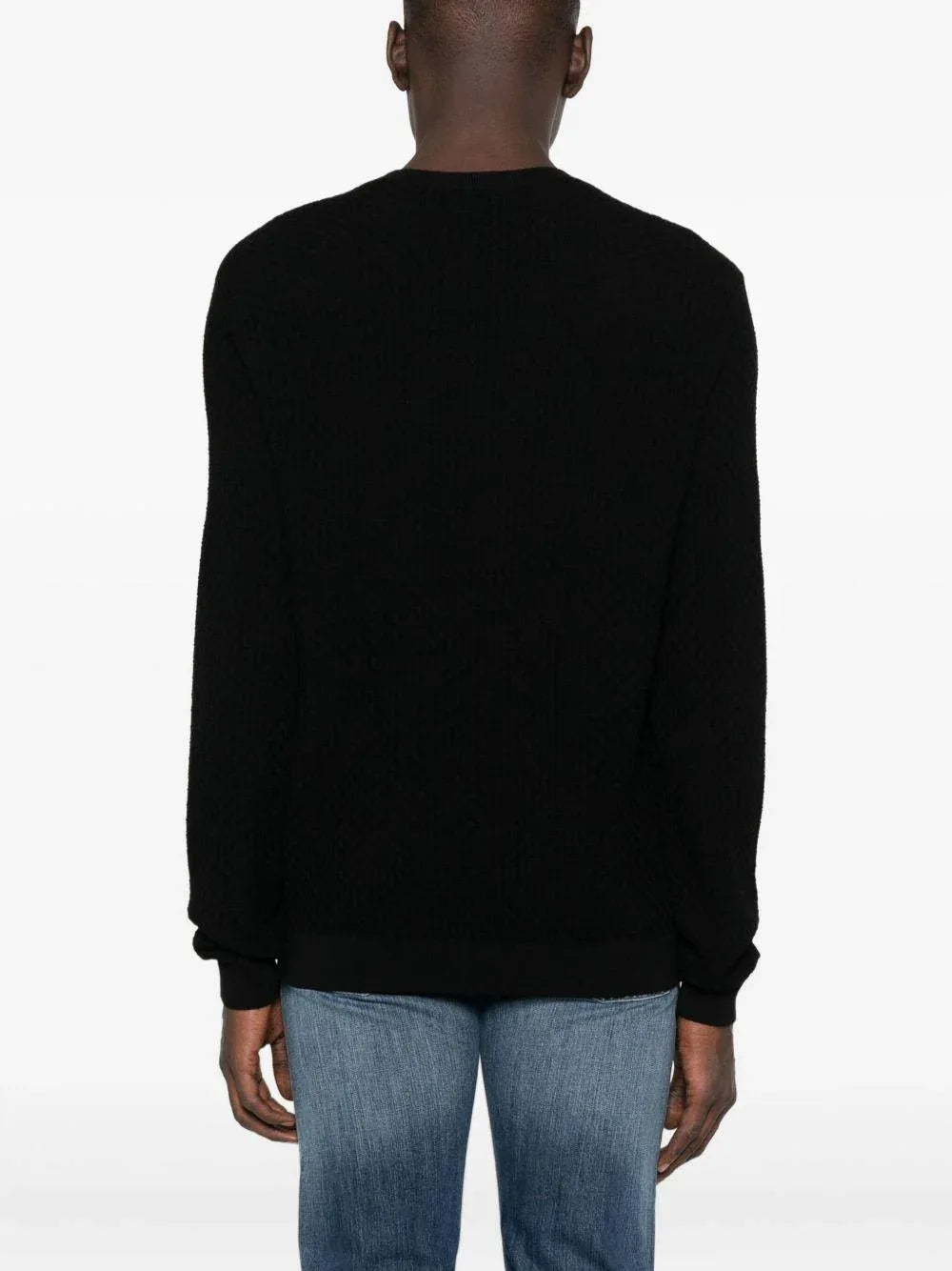 Maglione nero in lana testurizzata - Preludio Moda