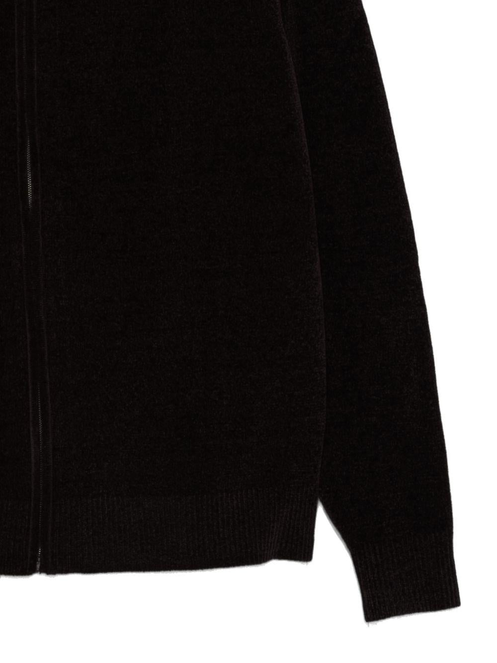 Maglione bordeaux con zip e cappuccio W25136 73 RRD
