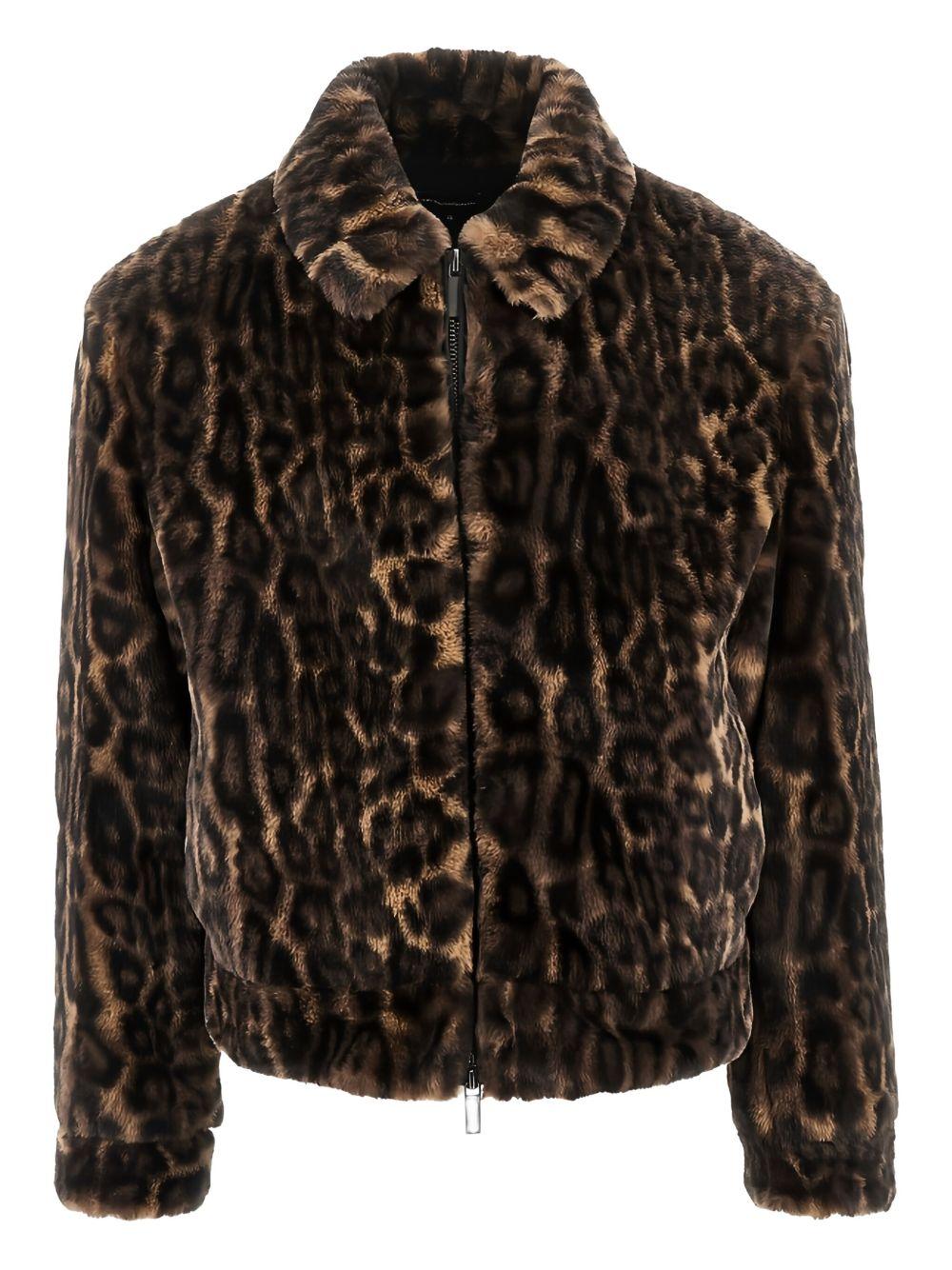 Giubbino uomo Armani in pelliccia sinstetica animalier EM003489AF19246 F6007 EMPORIO ARMANI