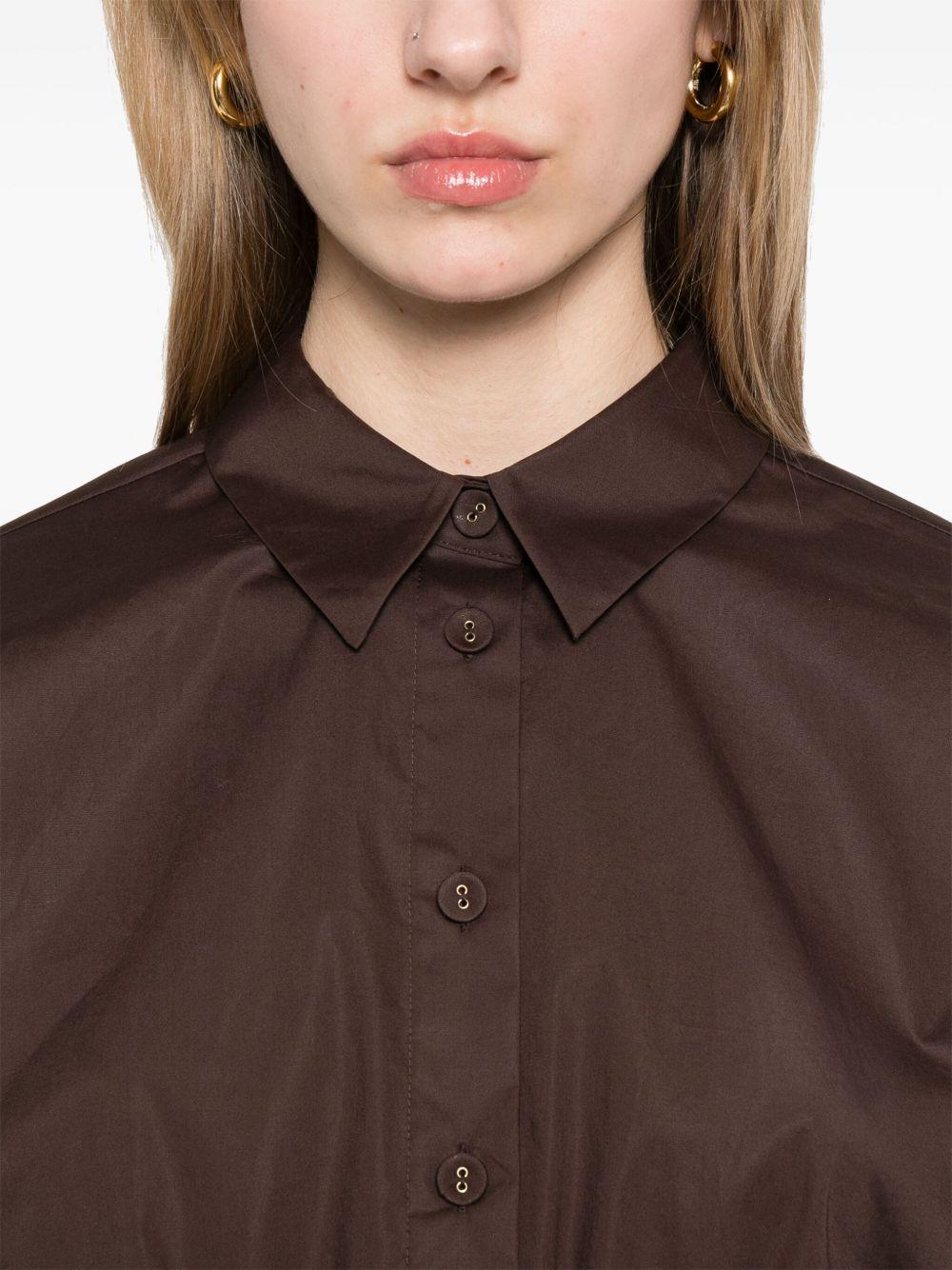 Camicia crop caffè