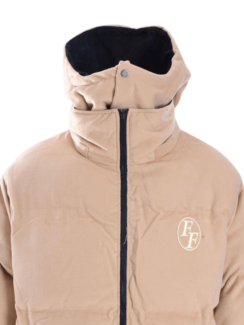 Bomber imbottito reversibile logo petto beige/blu