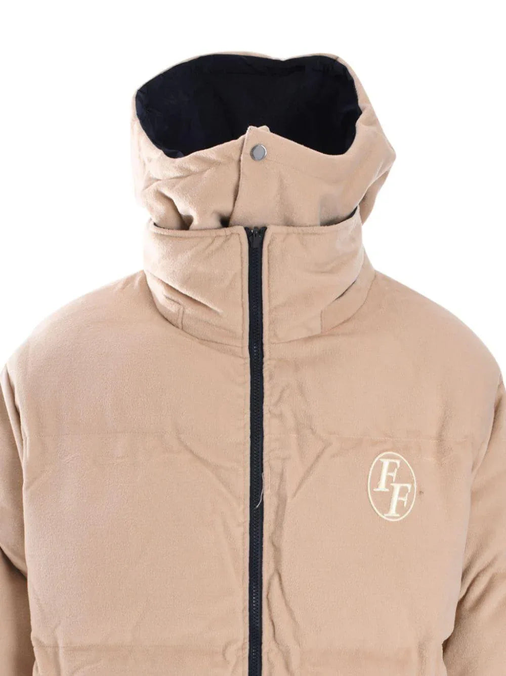 Bomber imbottito reversibile logo petto beige/blu - Preludio Moda