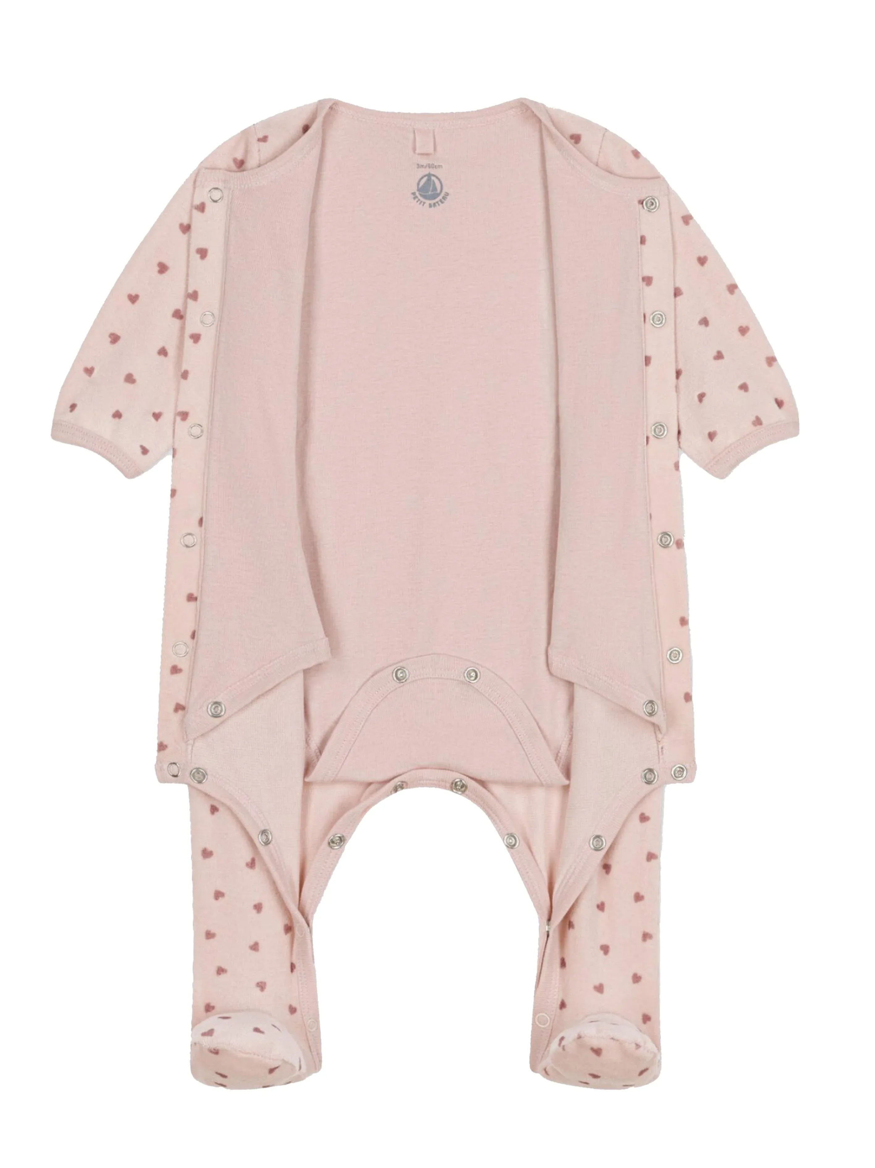 Bodyjama rosa con fantasia cuori neonata - Preludio Moda