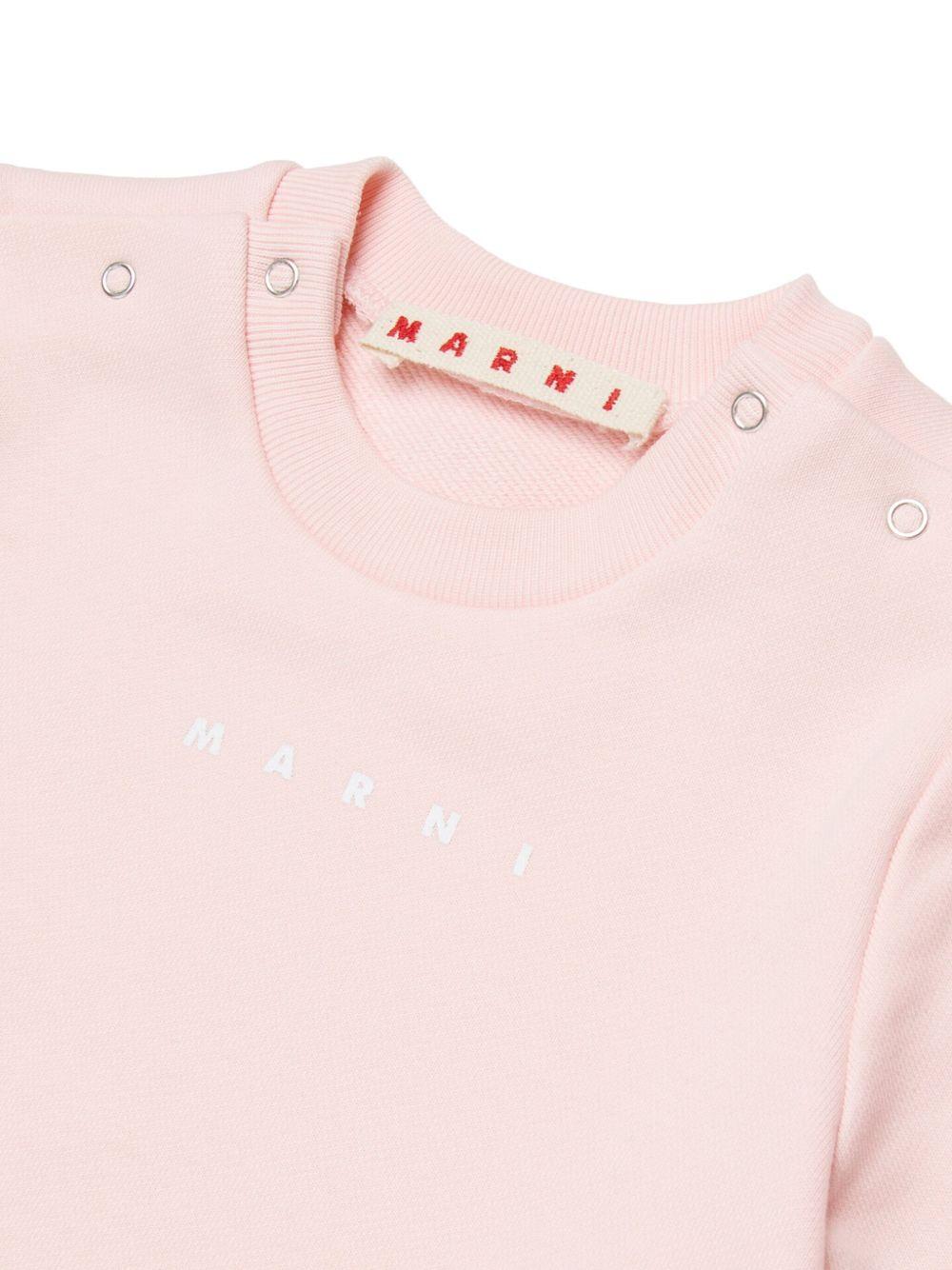 Abito a maniche corte con gonna a pieghe M01802M00V0 0M351 MARNI KIDS