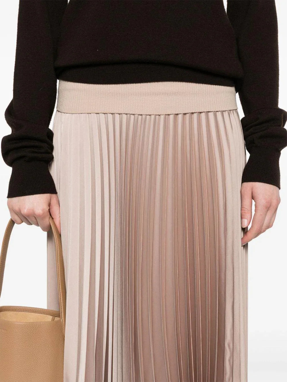 Gonna midi plissè nocciola - Preludio Moda