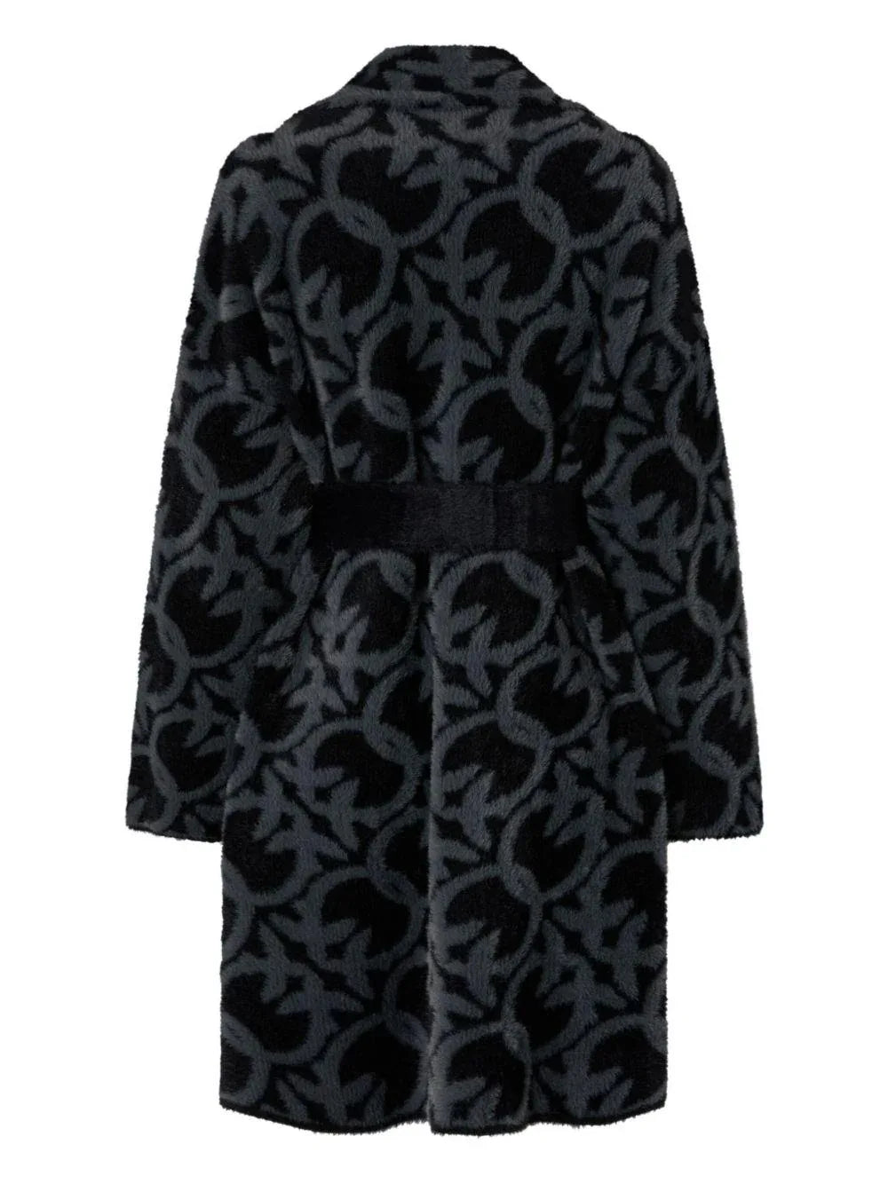 Cappotto grigio/nero con cintura e bottoni - Preludio Moda