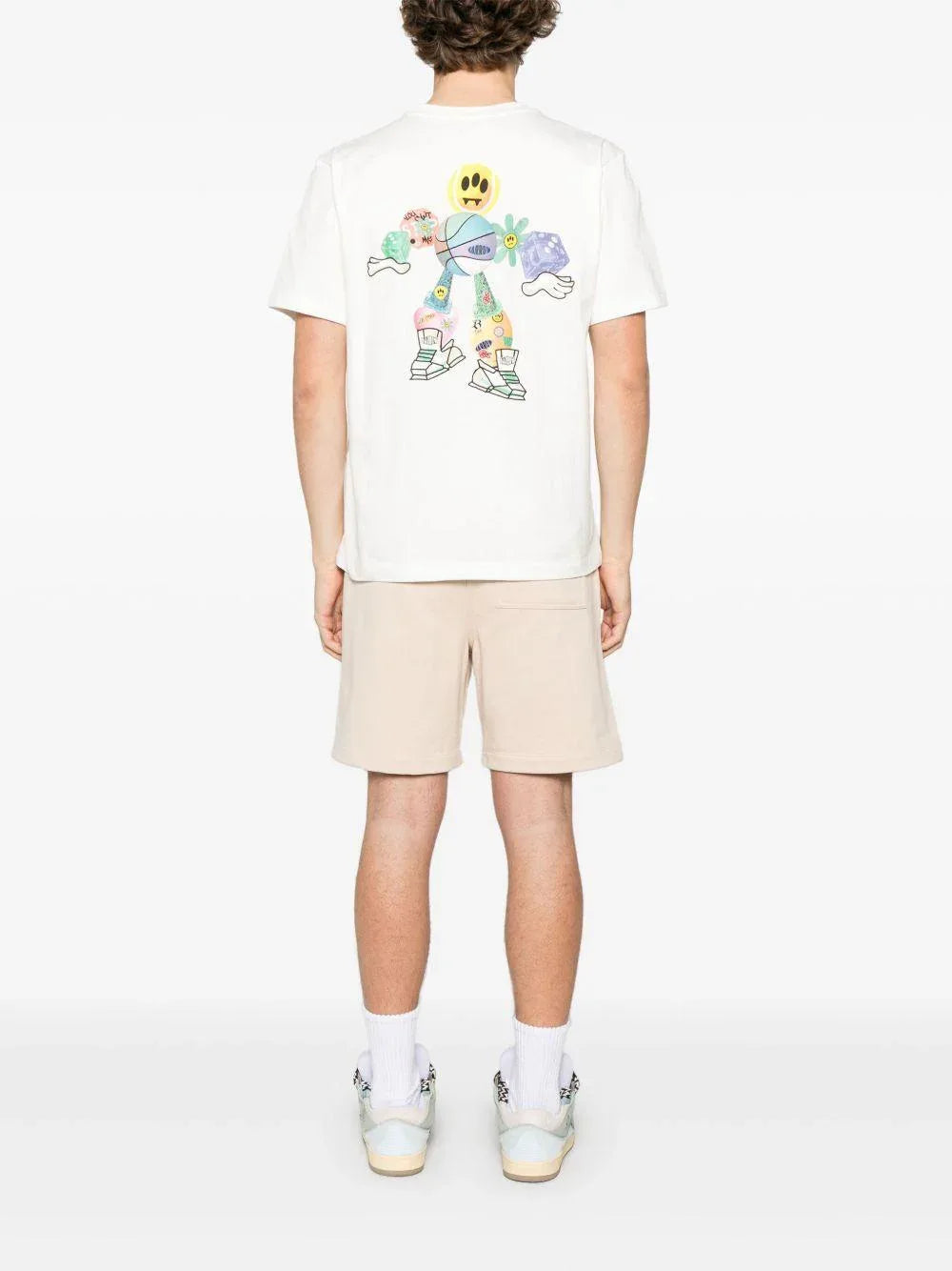 T-shirt bianca grafica basket retro - Preludio Moda