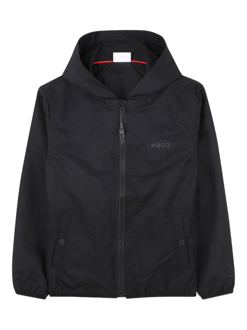 Giacca a vento con cappuccio G01013 09B HUGO KIDS