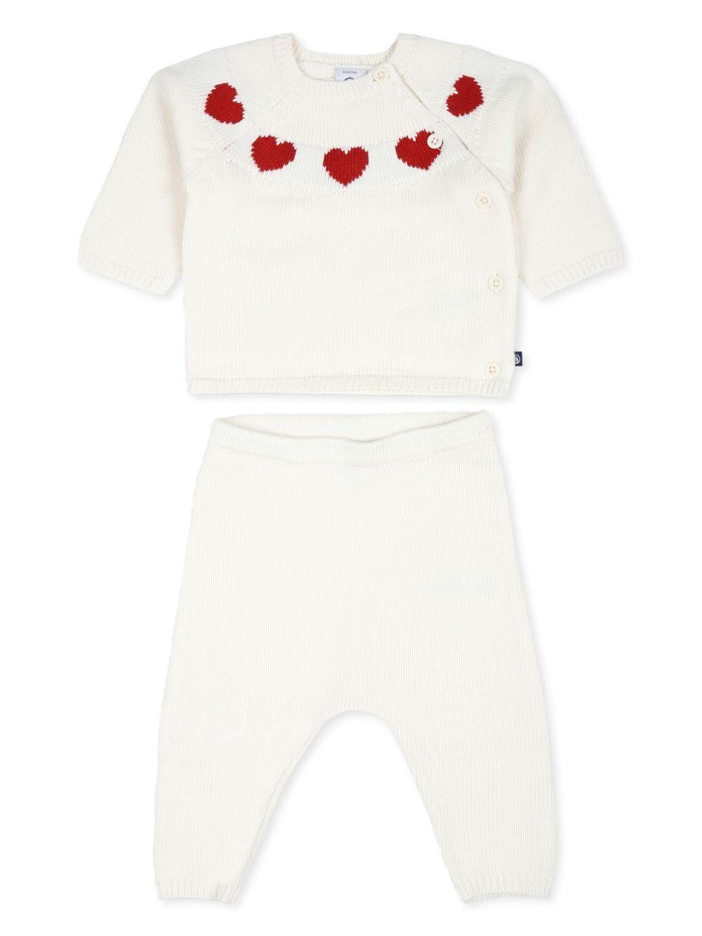 Set in maglia con cuori girocollo (2pz) A0AXZ 01 PETIT BATEAU KIDS