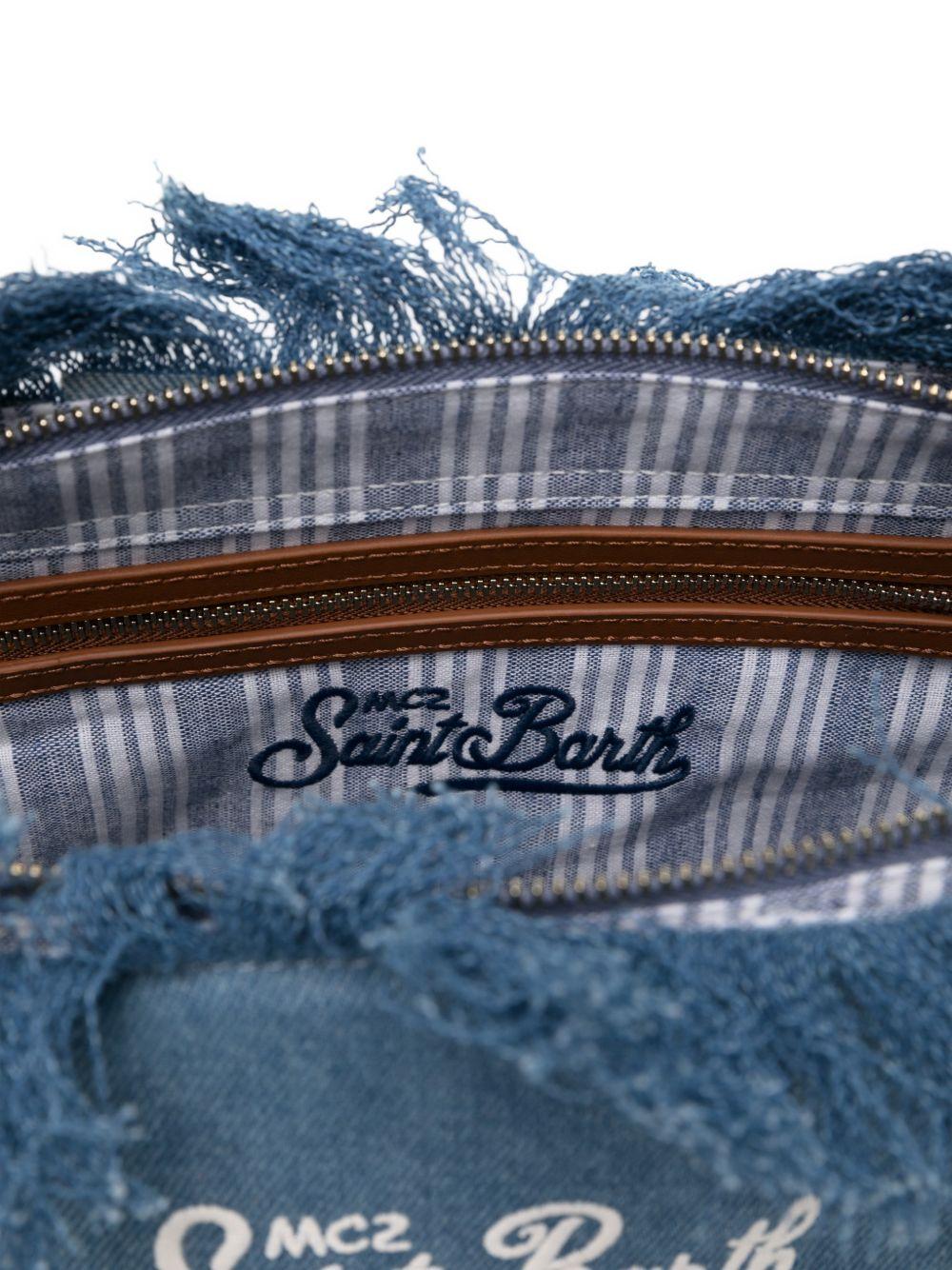 Borsa tote in denim con bordi sfrangiati CBMF001 00436L MC2 SAINT BARTH