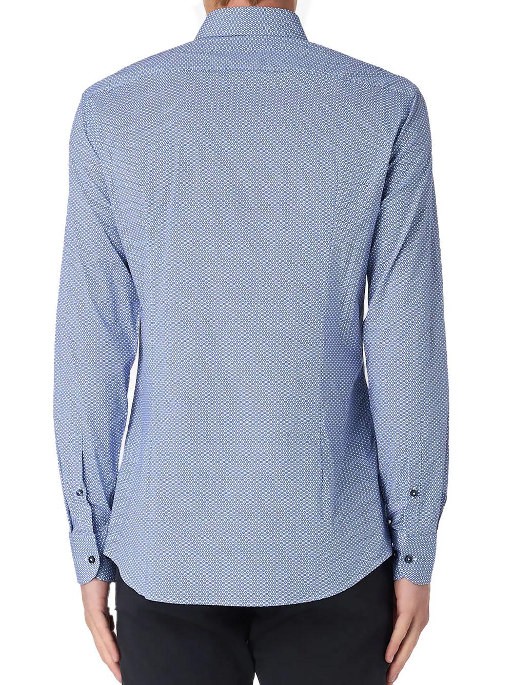 Camicia microfantasia blu 50519830 450 BOSS