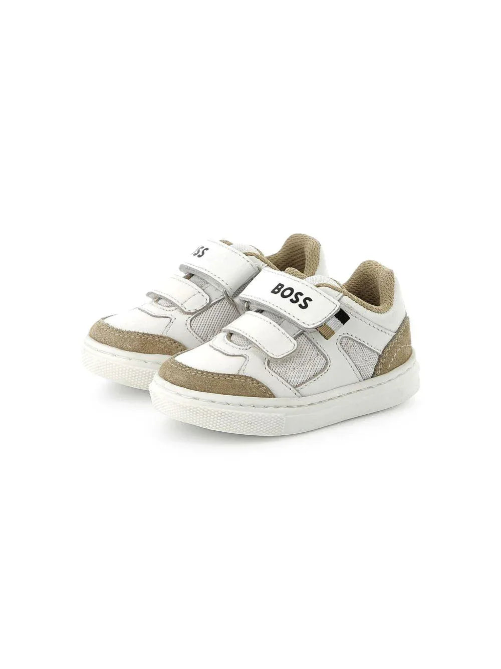 Sneakers a inserti bianche-beige neonato - Preludio Moda