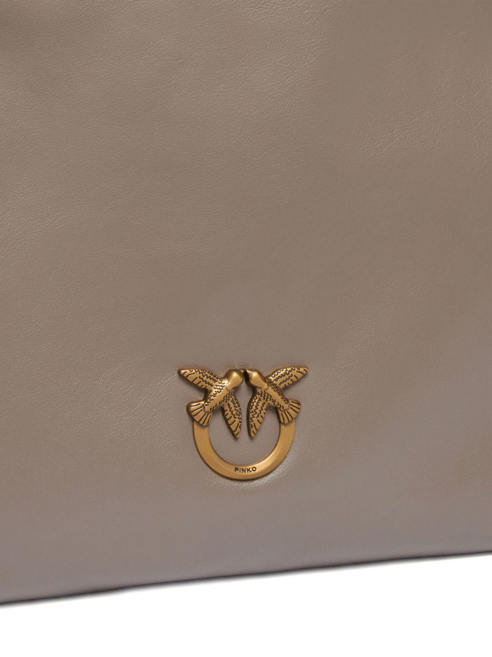 Borsa tote in pelle con fibbia Love Birds 104359A0QO K33Q PINKO