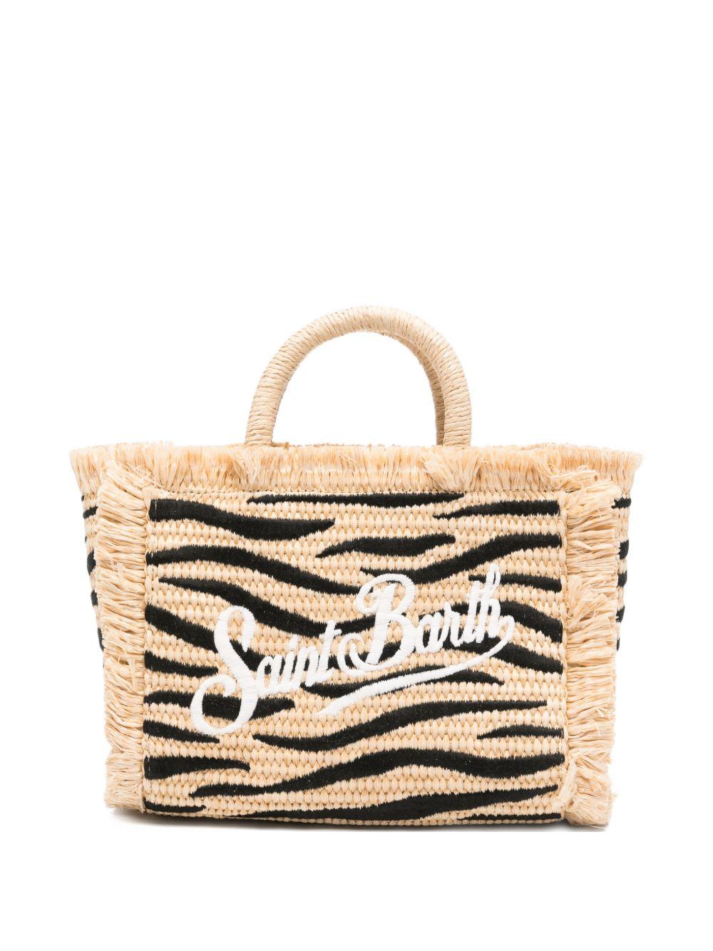 Borsa tote in paglia con cristalli VAMI009 02765L MC2 SAINT BARTH