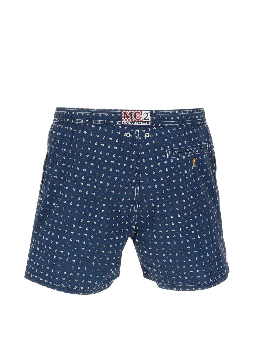 Costume a pantaloncino in poliestere con stampa paisley LIG0016 00072L MC2 SAINT BARTH