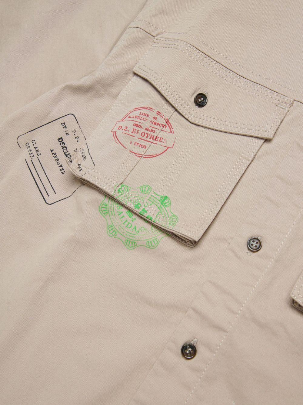 Camicia beige con stampe DQ2775D0ACB DQ717 DSQUARED KIDS