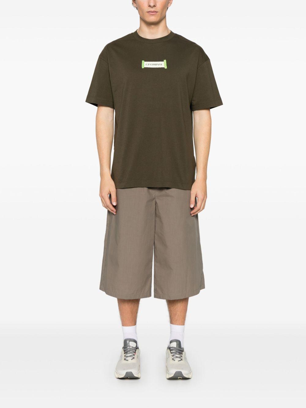 T-shirt verde mini logo petto