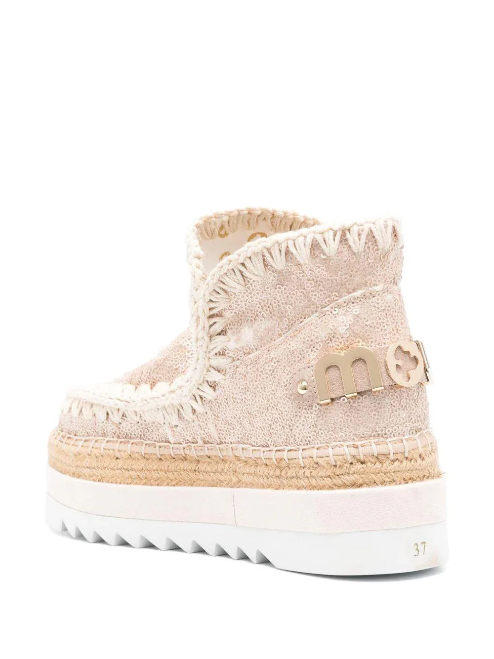 Eskimo jute eva outsole sequins microsequins natural - Preludio Moda