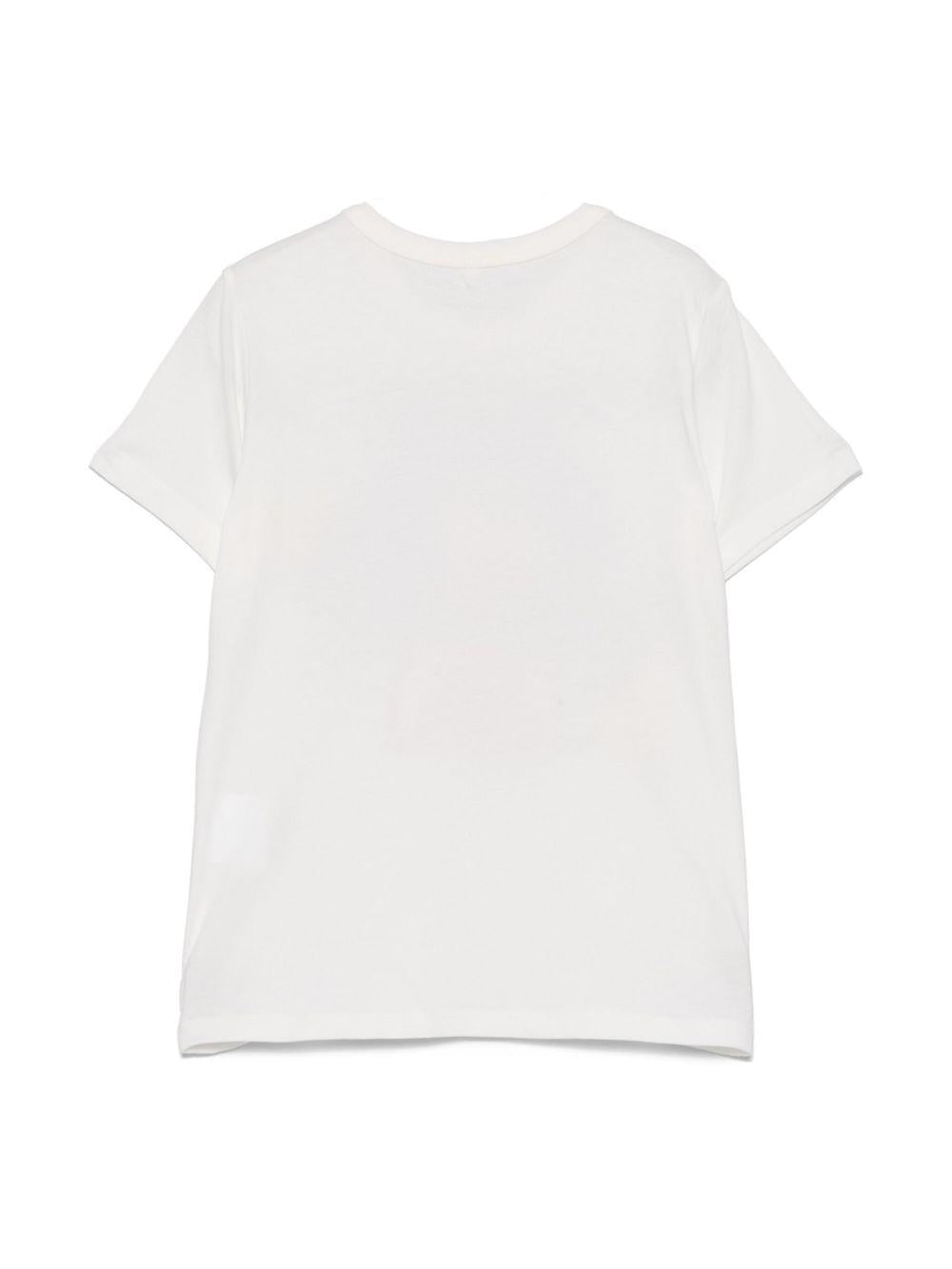 T-shirt avorio stampa frotale con fatine
