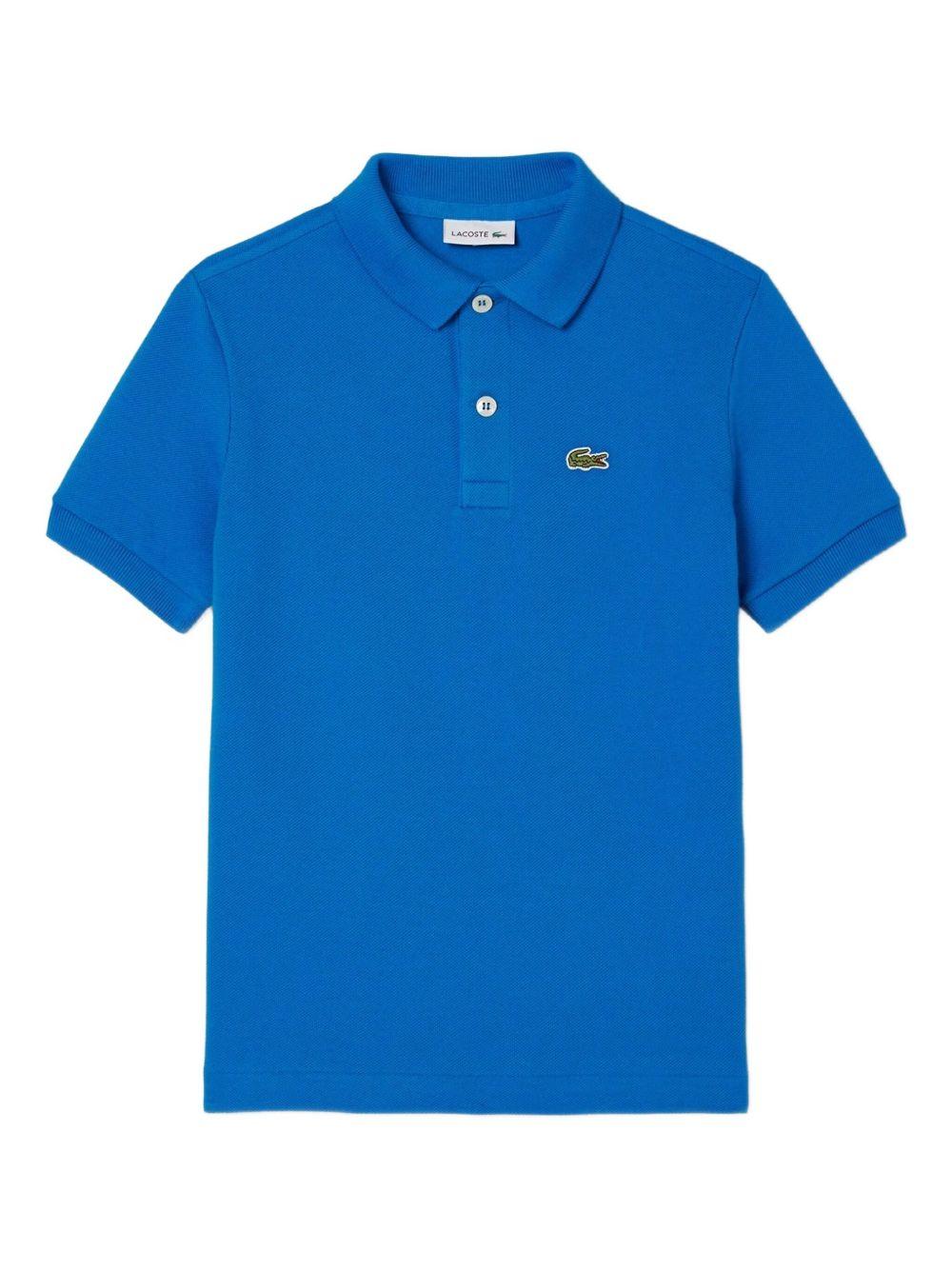 Polo blu elettrico logo ricamo PJ2909 3D3 LACOSTE KIDS