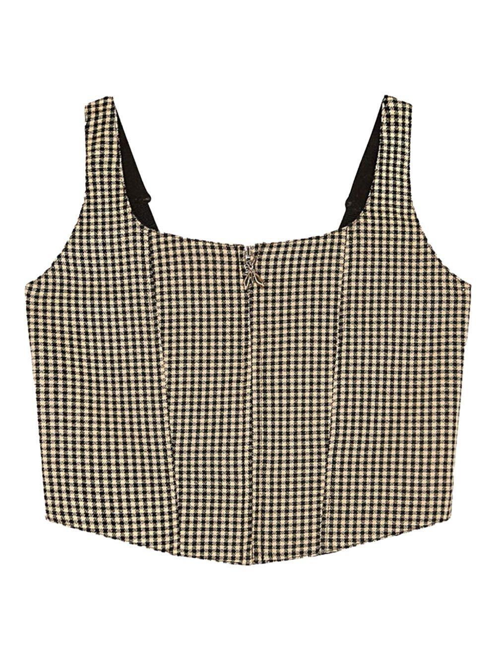 Corsetto a quadretti nero/beige - Preludio Moda
