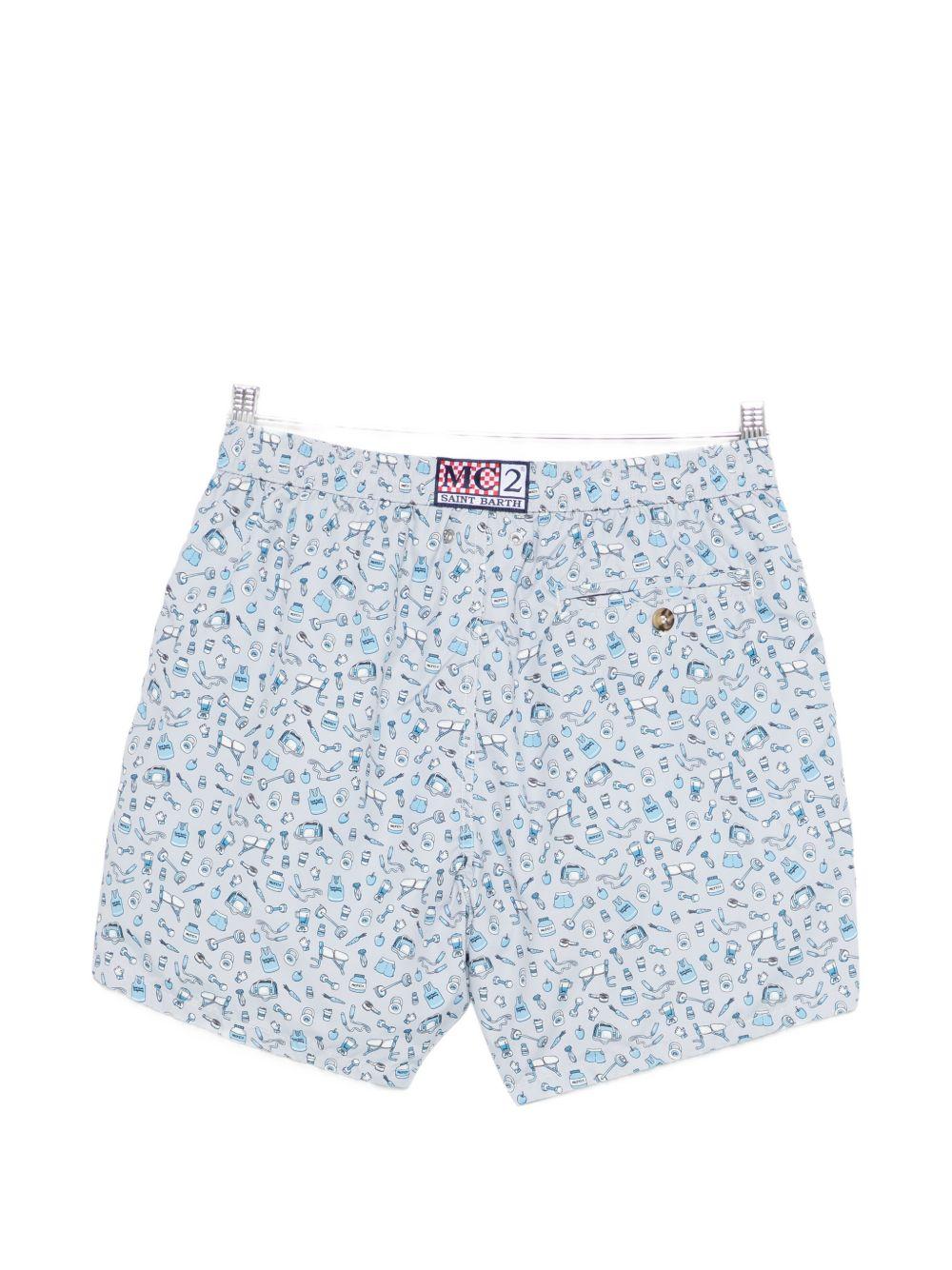 Boxer mare in poliestere riciclato con stampa LIG0003 00591L MC2 SAINT BARTH