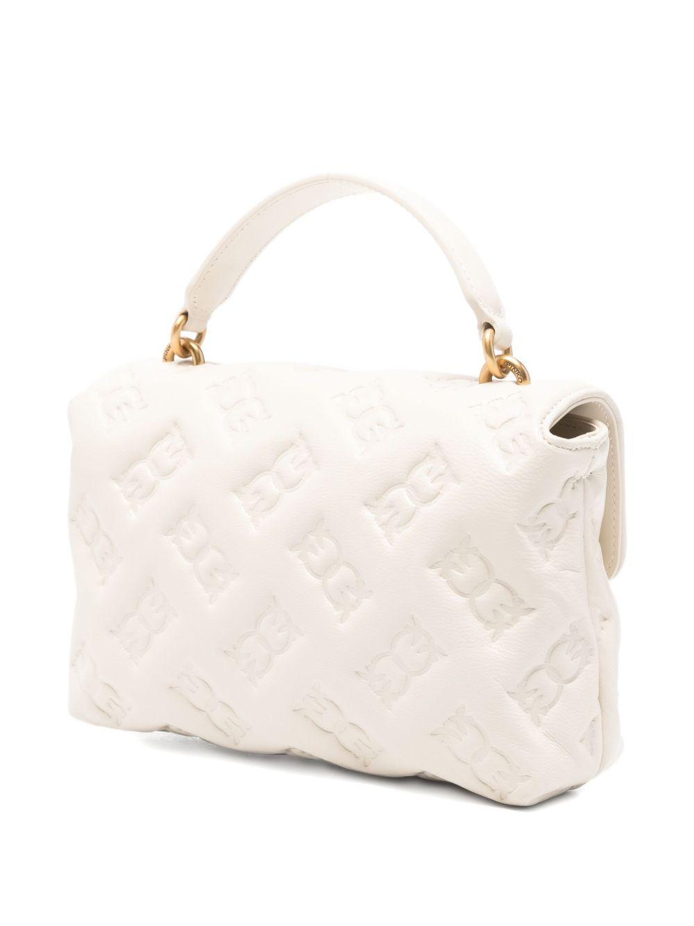 Borsa Tote Bianca Mini con Dettaglio Love Birds 100044A2JX Z14Q PINKO