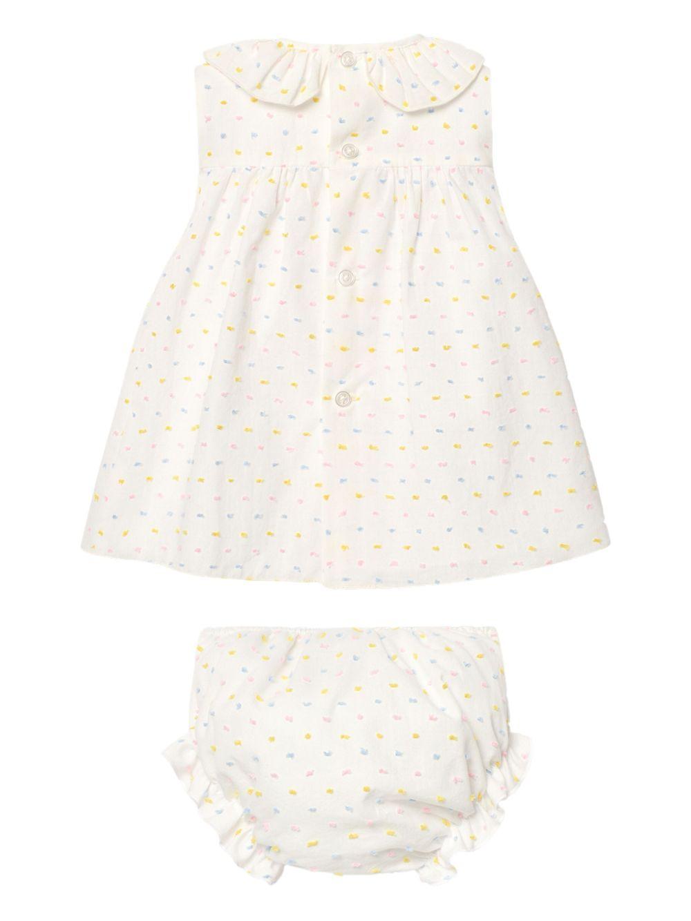Completo crema con ricami multicolore (2pz) 104152297 99T1877 PAZ RODRIGUEZ KIDS