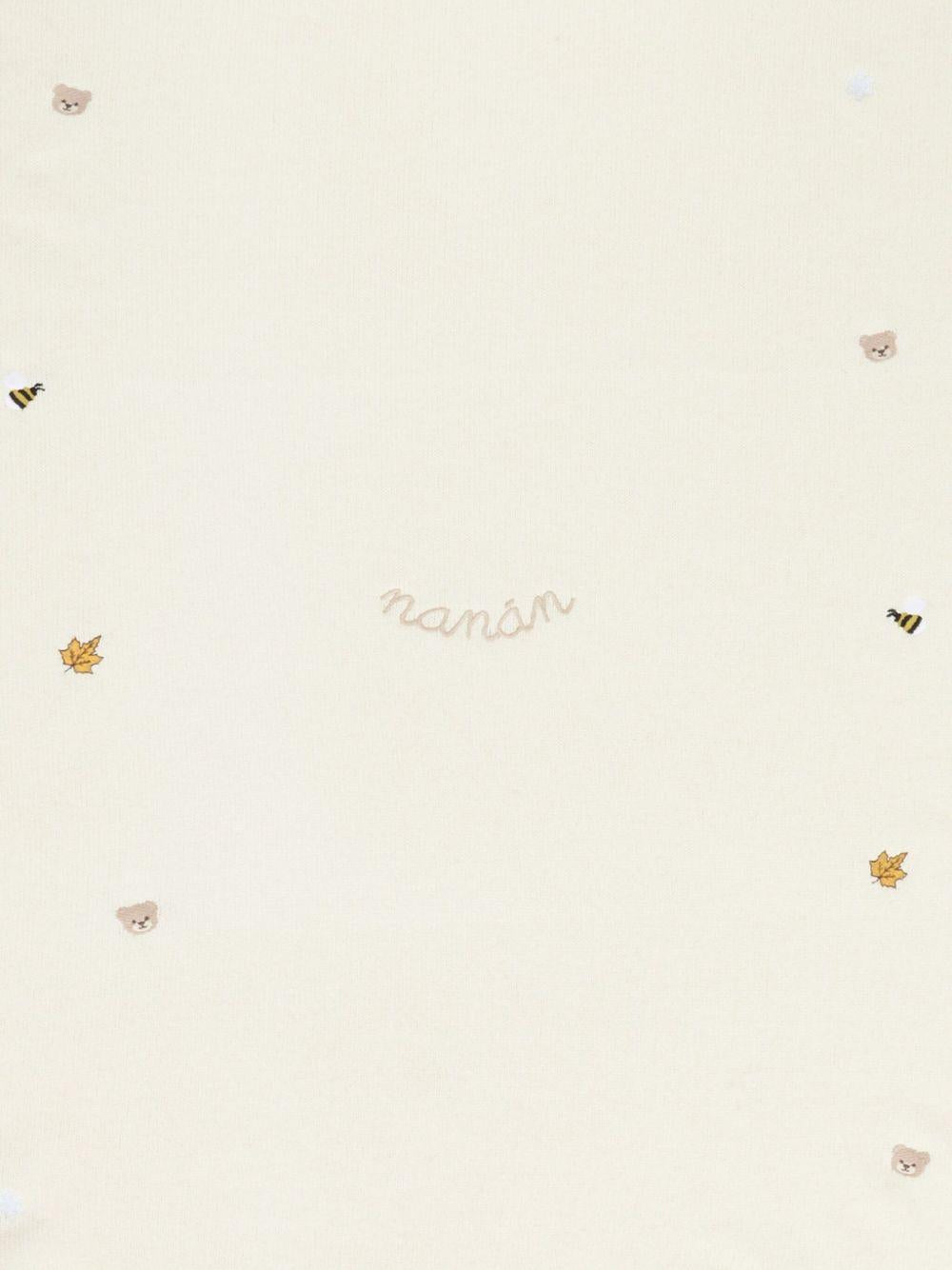 Coperta per Bambini Off-White con Logo Ricamato I25012 BIANCO NANAN KIDS