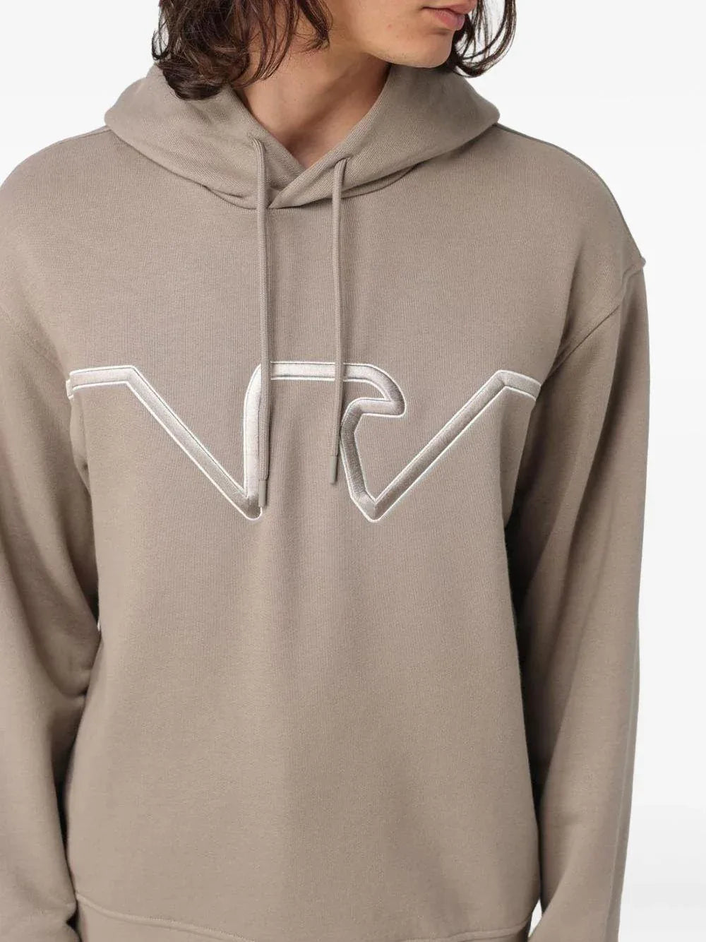 Felpa beige aquila petto ricamata - Preludio Moda