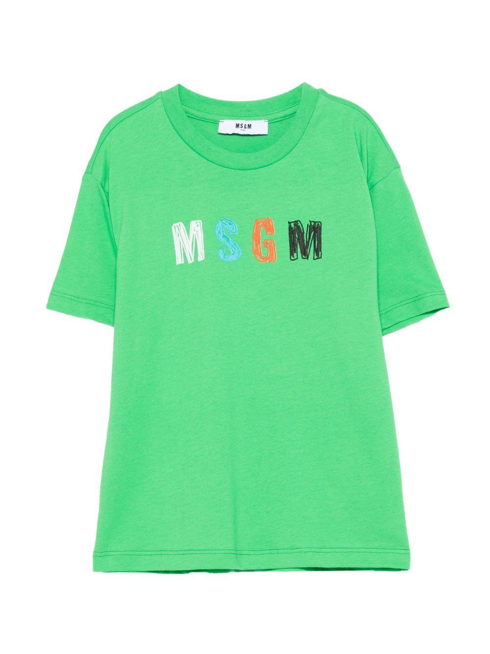 T-shirt in cotone con logo S6MSJBTH232 MS006 MSGM KIDS