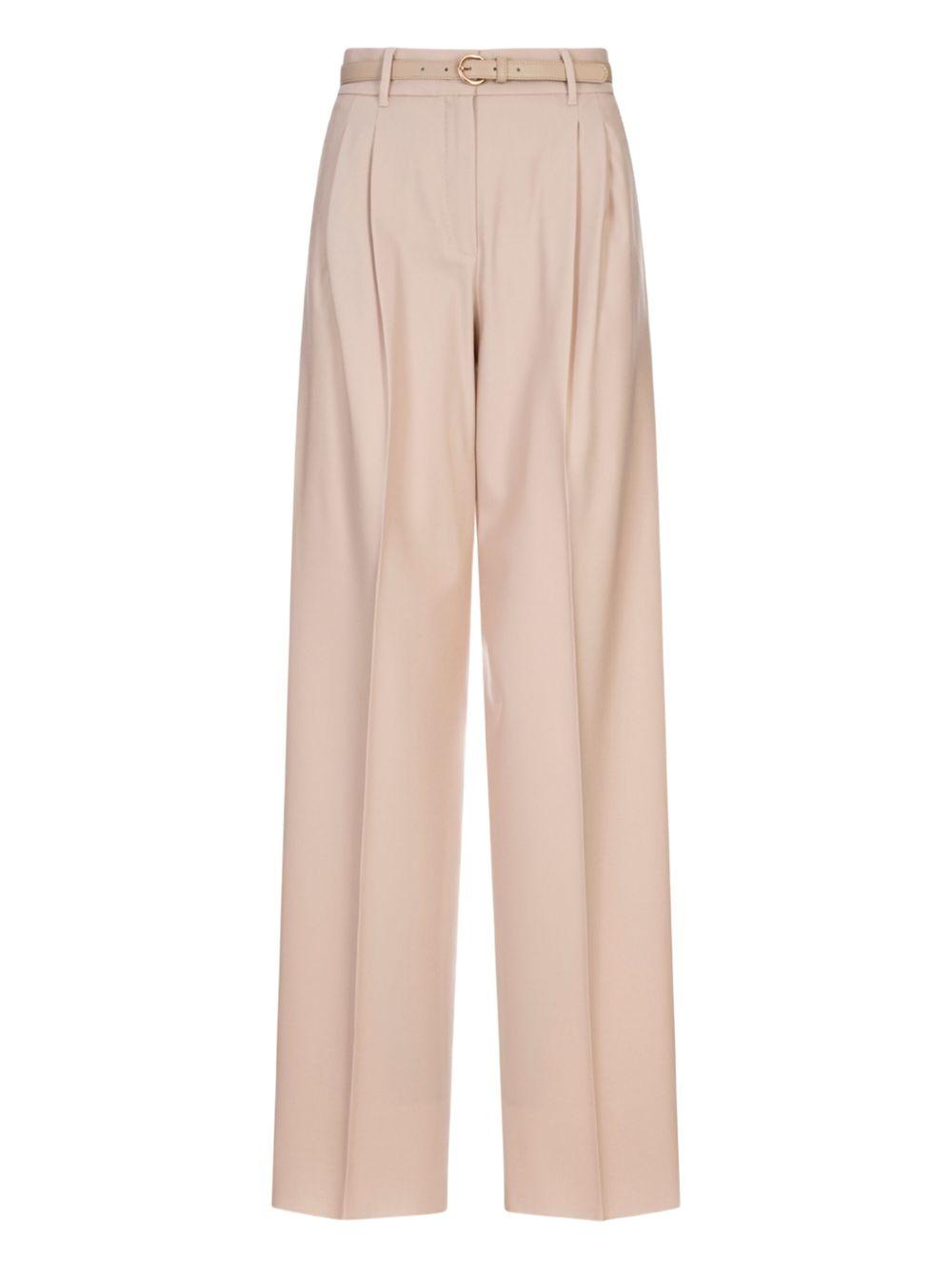 Pantaloni color mandorla con cintura coordinata 2526136082600 018 MAX MARA STUDIO