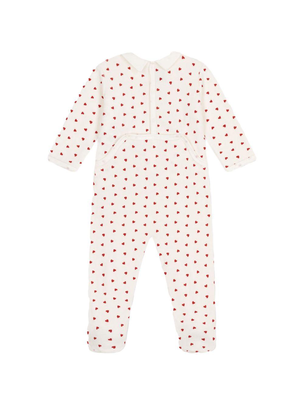 Tutina a calzino con fantasia cuori all-over A0B54 01 PETIT BATEAU KIDS